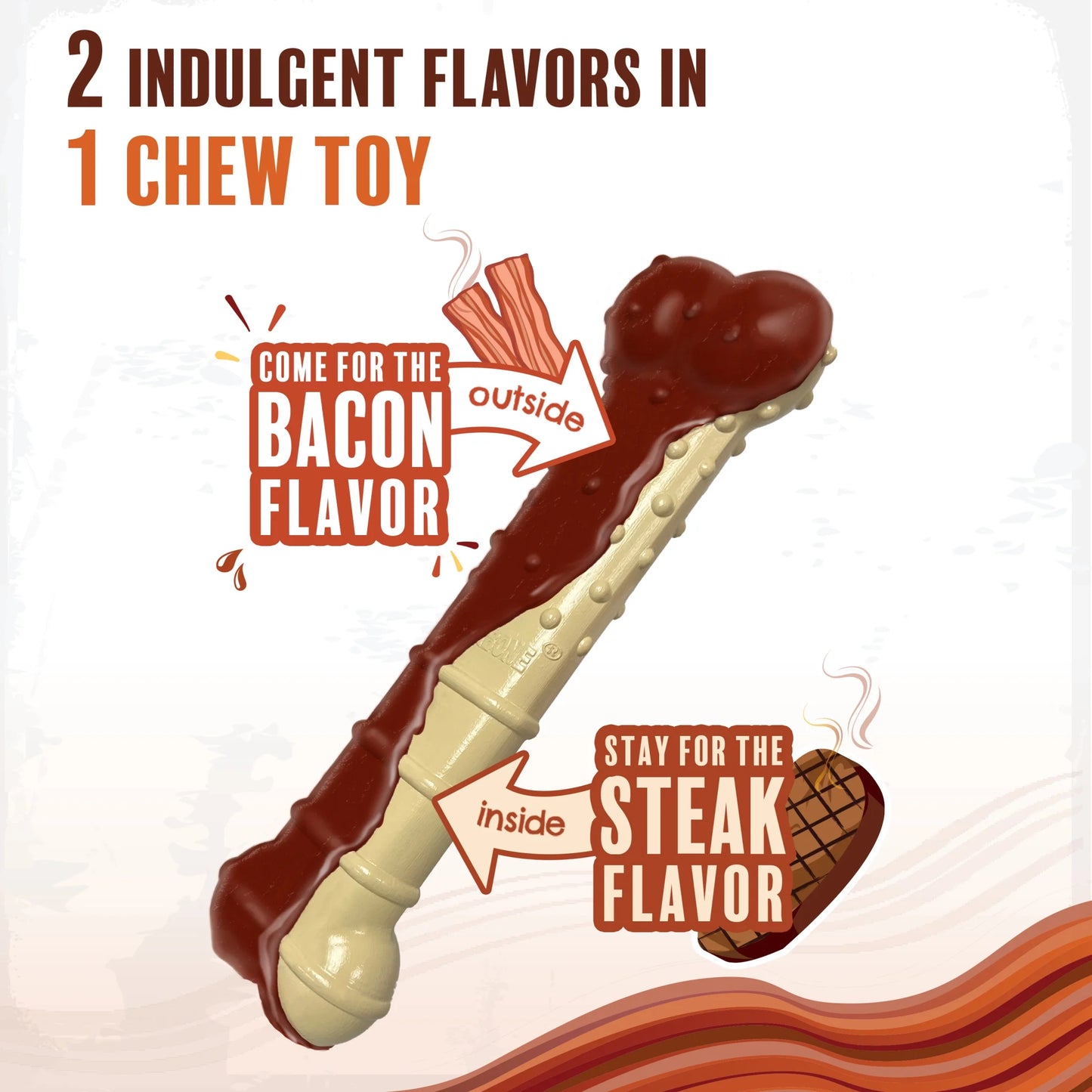 Power Chew Basted Blast Dual Flavored Dog Chew Toys X-Small/Petite - up to 15 Ibs. (2 Count)
