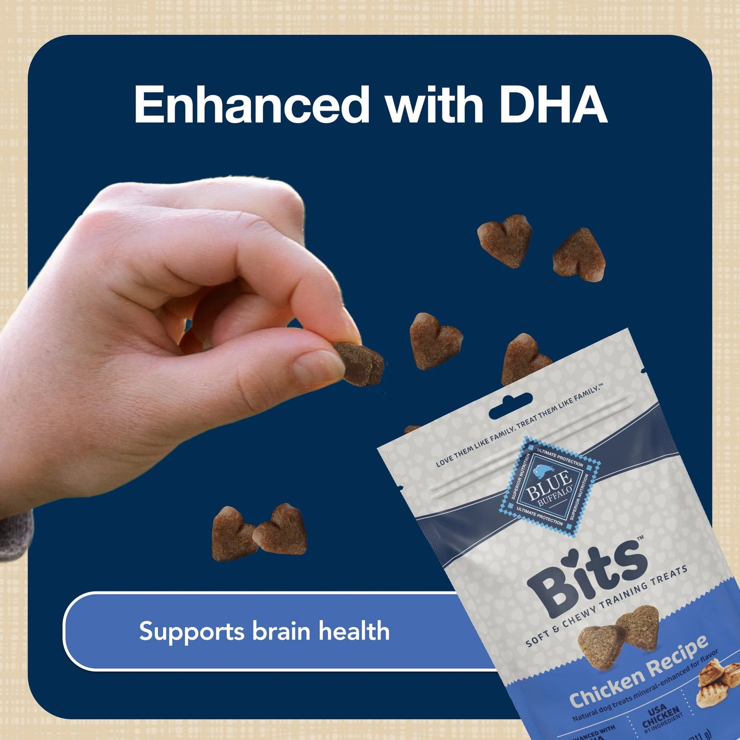 Bits Soft Dog Treats for Training, Enhanced with DHA, 4-Oz. Bag