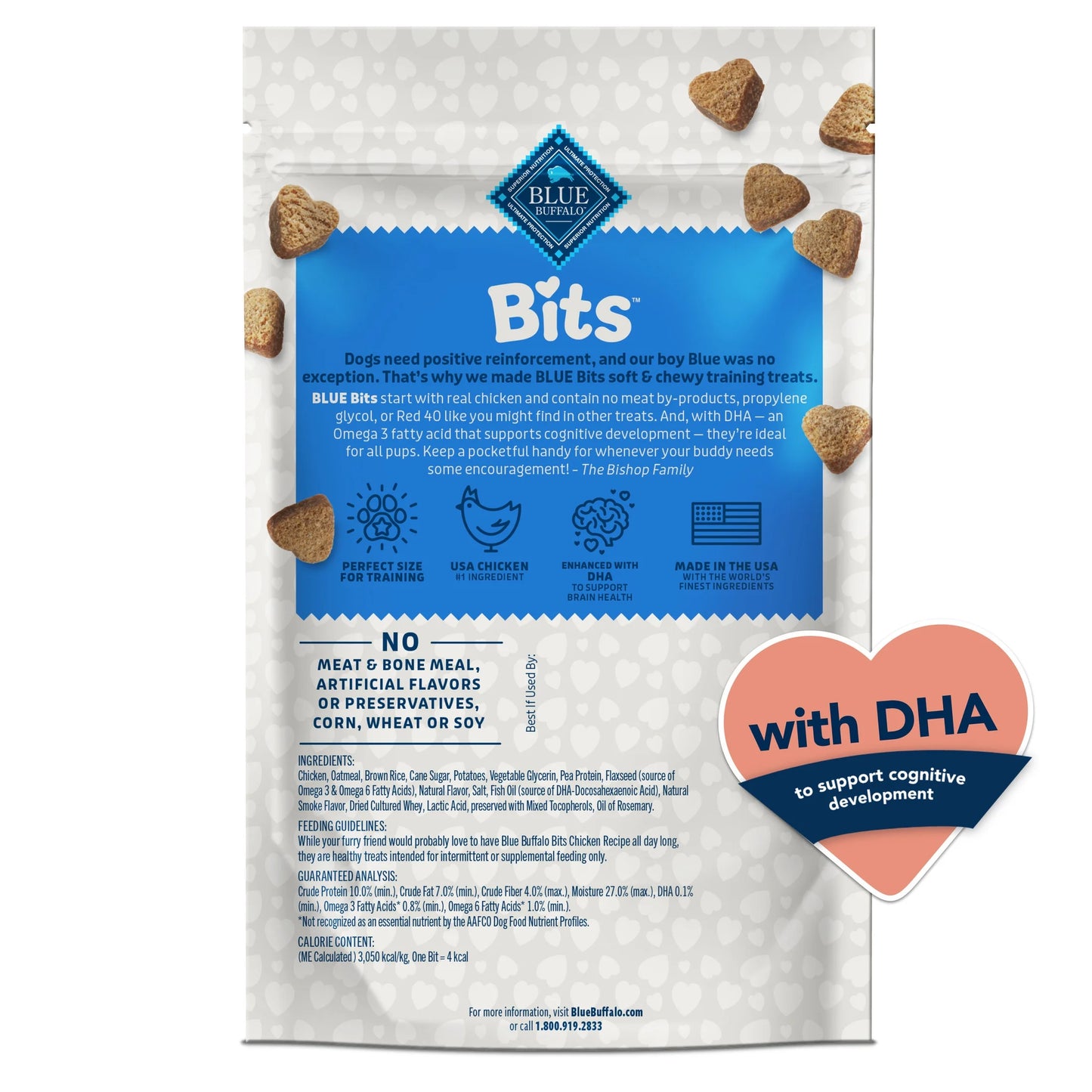 Bits Soft Dog Treats for Training, Enhanced with DHA, 4-Oz. Bag
