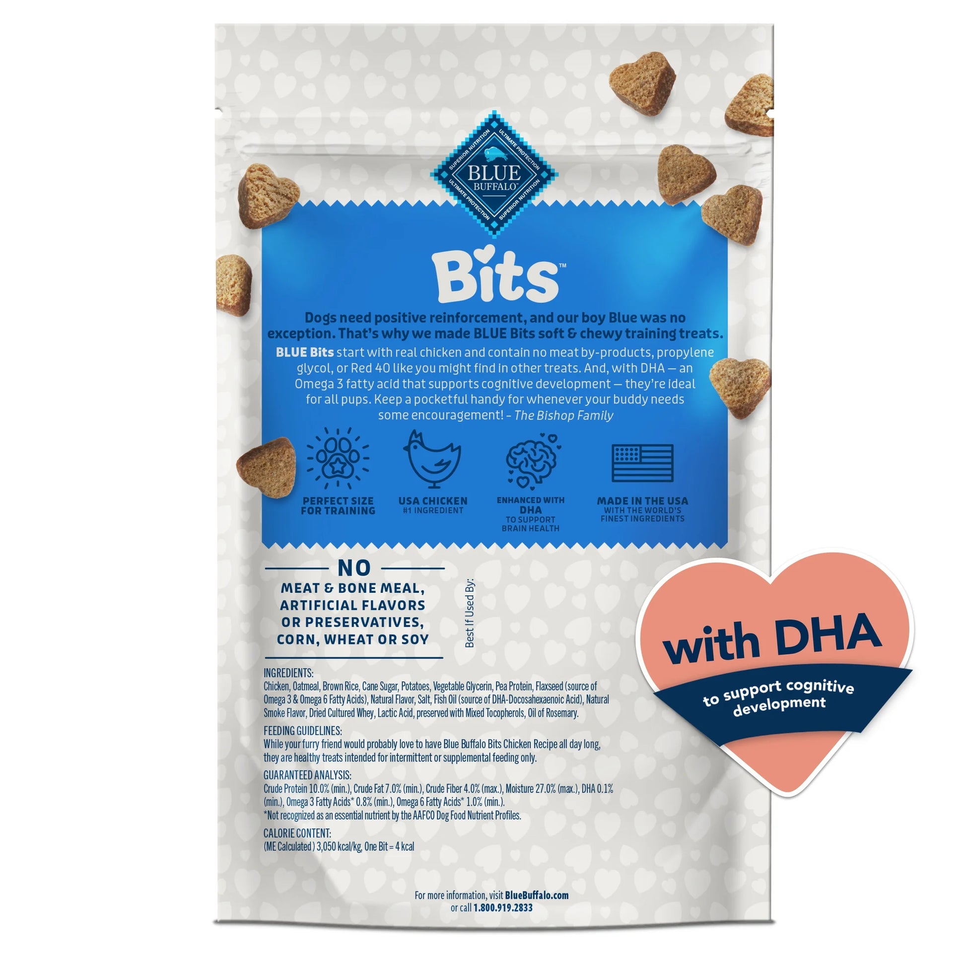 Bits Soft Dog Treats for Training, Enhanced with DHA, 4-Oz. Bag
